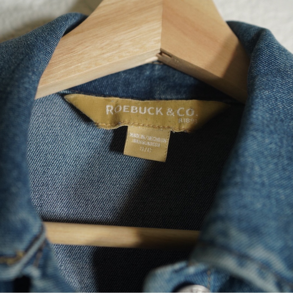Vintage Sears Roebuck Distressed Denim Jacket Trucker Womens Small Blue Jean - Picture 6 of 9